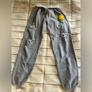 girls grey distressed never worn sweat pants boutique bought